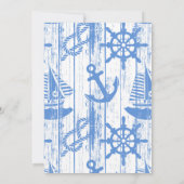 Invitation Baby shower nautique Invitation, Bleu Garçon (Dos)