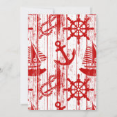 Invitation Baby shower nautique Invitation, Boy Blue Red Ahoy (Dos)