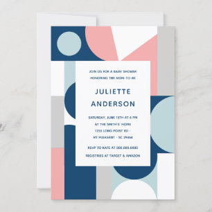 Invitation Baby shower nautique minimaliste Abstrait moderne
