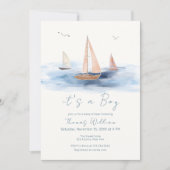Invitation Baby shower nautique minimaliste neutre (Devant)