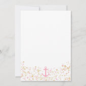 Invitation Baby shower nautique - rose et or (Dos)