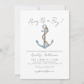 Invitation Baby shower nautique simple (Devant)