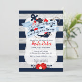 Invitation Baby shower nautique - Thème marin (Debout devant)