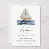 Invitation Baby shower nautique Watercolor (Devant)