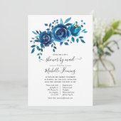 Invitation Baby Shower Navy et Blanc par la Poste (Debout devant)
