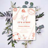 Invitation Baby shower Neutral moderne nautique de pêche garç