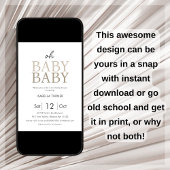 Invitation Baby shower Neutral Unisex Twins