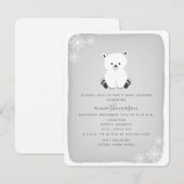 Invitation Baby shower neutre à flocon d'oreille polaire - gr (Devant / Derrière)