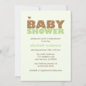 Invitation Baby shower neutre à points verts (Devant)