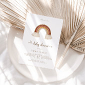 Invitation Baby shower neutre arc-en-ciel Boho