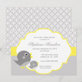 Invitation baby shower neutre au citron gris (Devant / Derrière)