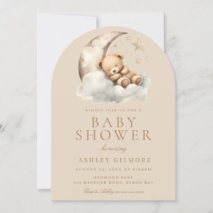 Invitation Baby shower neutre beige doux