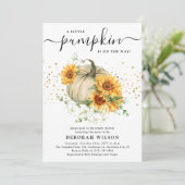 Invitation Baby shower neutre Citrouille de tournesol (Debout devant)