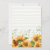 Invitation Baby shower neutre Citrouille de tournesol (Dos)