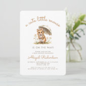 Invitation Baby shower Neutre Cute Little Mouse (Debout devant)