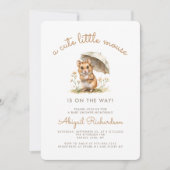 Invitation Baby shower Neutre Cute Little Mouse (Devant)