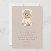 Invitation Baby shower neutre d'attente minimale du code QR (Devant)
