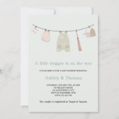Invitation Baby shower neutre de baseball Little Slugger (Devant)