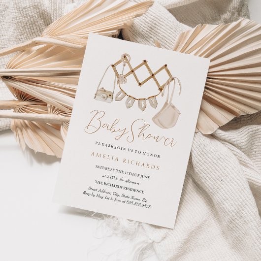 Invitation Baby shower neutre de Boho