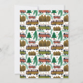 Invitation Baby shower neutre de camping-cars de bois (Dos)