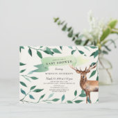 Invitation Baby shower neutre de cerfs de bois (Debout devant)