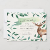 Invitation Baby shower neutre de cerfs de bois (Devant)