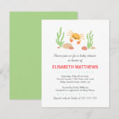 Invitation baby shower neutre de Cute kawaii et d'algues (Devant / Derrière)