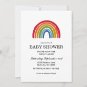 Invitation Baby shower neutre de genre arc-en-ciel (Devant)