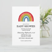 Invitation Baby shower neutre de genre arc-en-ciel (Debout devant)