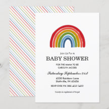 Baby shower neutre de genre arc-en-ciel