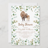Invitation Baby shower neutre de genre Bison (Devant)