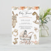 Invitation Baby shower neutre de genre Boho (Debout devant)