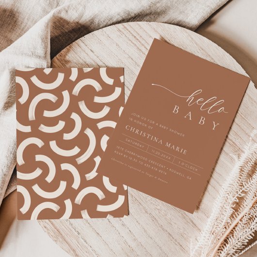 Invitation Baby shower neutre de genre Boho Abstrait