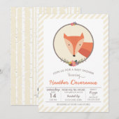 Invitation Baby shower neutre de genre de Fox (Devant / Derrière)