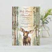 Invitation Baby shower neutre de genre de l'orignal (Debout devant)