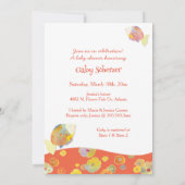 Invitation Baby shower neutre de genre de poisson de fleurs (Dos)