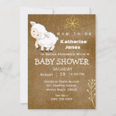 Invitation Baby shower neutre de l'agneau mignon (Devant)