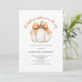 Invitation Baby shower neutre de Little Citrouille Bow (Debout devant)
