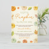 Invitation Baby shower neutre de Little Citrouille Fall (Debout devant)