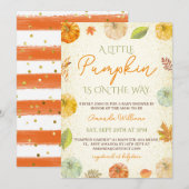Invitation Baby shower neutre de Little Citrouille Fall (Devant / Derrière)