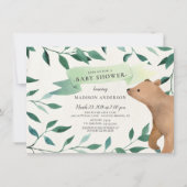 Invitation Baby shower neutre de l'ours des bois (Devant)