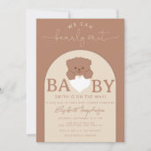 Invitation Baby shower neutre de l'ours en peluche (Devant)