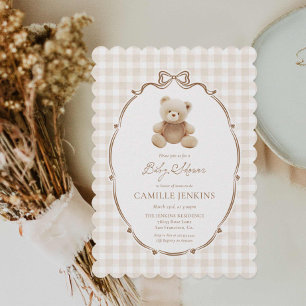Invitation Baby shower neutre de l'ours en peluche