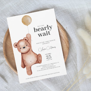 Invitation Baby shower neutre de l'ours en peluche