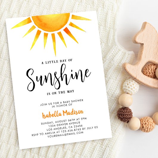 Invitation Baby shower neutre de Sunshine Genre