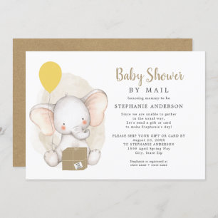 Invitation Baby shower neutre d'éléphant de genre par courrie