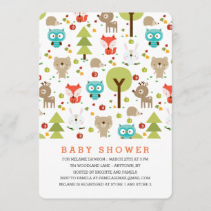 Invitation Baby shower Neutre des amis Woodland Moderne