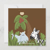 Invitation Baby shower neutre des animaux de Jungle Safari (Dos)