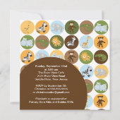 Invitation Baby shower neutre des animaux de Jungle Safari (Dos)