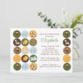 Invitation Baby shower neutre des animaux de Jungle Safari (Debout devant)
